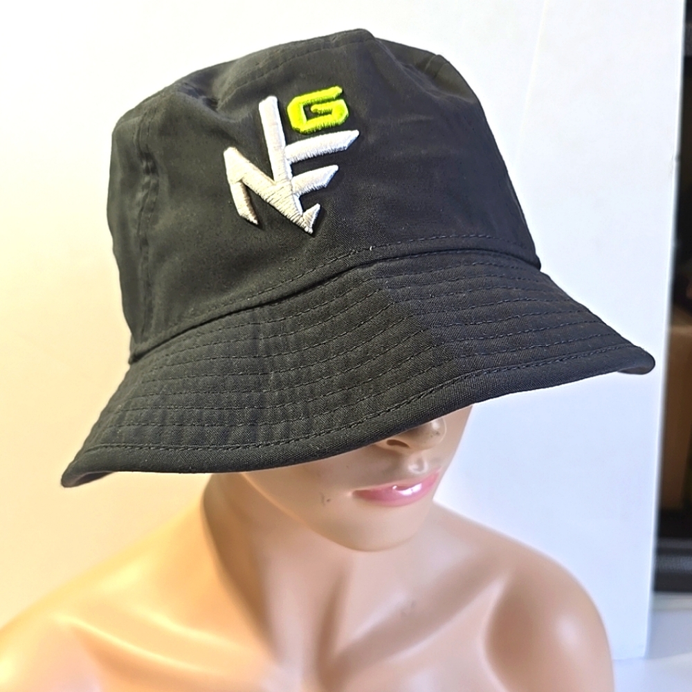 New Era Golf Bucket Hat Blue/Grey With Raised Letters Unisex